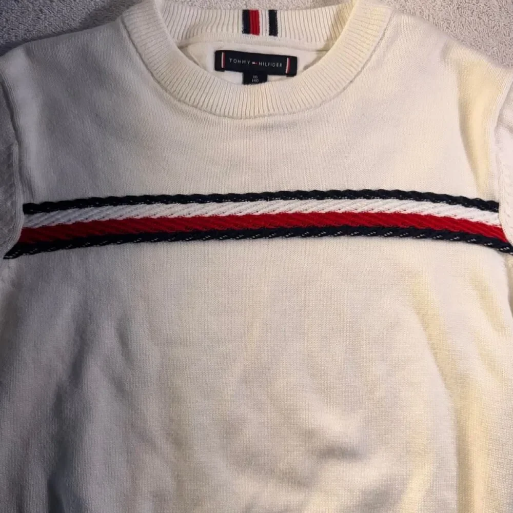 Tommy-hilfiger Cream and White Jumper
